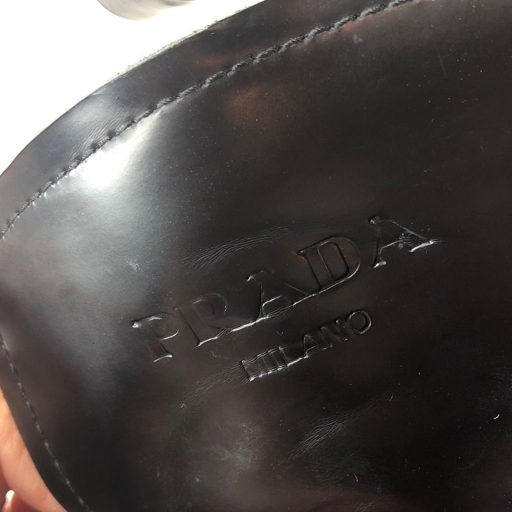 Prada Black Leather & Nylon Lug Sole Platform Combat Boots EU 38 Made in Italy - Picture 10 of 17